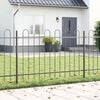 vidaXL Garden Fence 9 pcs Grey 50.20 x 2.62 ft Powder-coated Steel
