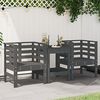 vidaXL Garden Chair Set of 2 Grey Solid Pine Wood