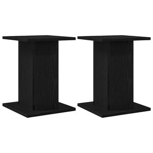 vidaXL Plant Stand 2 pcs Black Oak 11.81 x 11.81 x 15.75 in