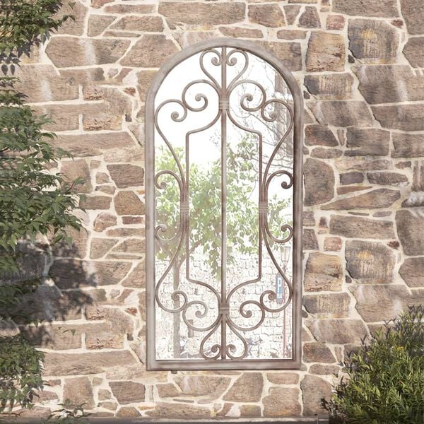 vidaXL Garden Mirror Sand Iron, Glass Medium Decorative Inlays