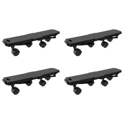 vidaXL Moving Dollies with 4 Wheels 4 pcs Black Polypropylene 374.8 lb