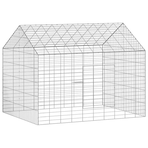 vidaXL Rabbit Cage Silver 400 x 78 x 78 cm Galvanised Steel