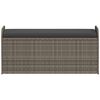 vidaXL Storage Bench Grey PE rattan, powder-coated steel, polyester