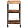 vidaXL Bar Cart 23.6"x15.7"x31.5" Solid Wood Acacia and Iron