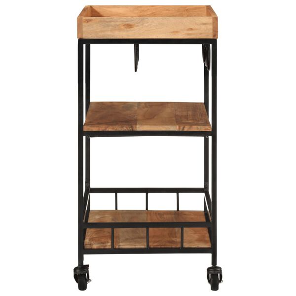 vidaXL Bar Cart 23.6"x15.7"x31.5" Solid Wood Acacia and Iron