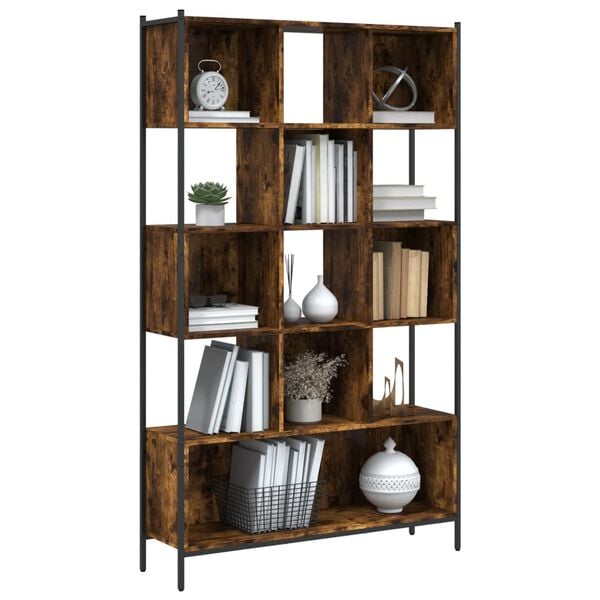vidaXL Bookcase Smoked Oak Engineered wood 40.2 x 11.0 x 67.7 in