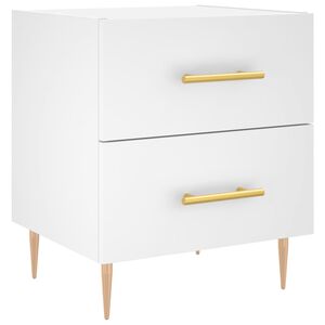vidaXL Bedside Cabinet White Engineered wood Standard Bedside Cabinet