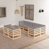vidaXL Garden Lounge Set Grey, Natural Wood