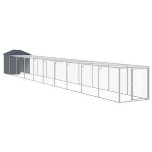 vidaXL Chicken Cage Anthracite Galvanized Steel Large Durable
