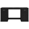 vidaXL Desk with Cabinet with Door Black Oak 60.83 x 19.69 x 29.53 in