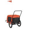 vidaXL Pet Bike Trailer Orange and Black Oxford Fabric, Iron, PVC Small