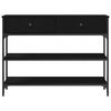 vidaXL Console Table Black Oak 72.5 x 25 x 75 cm Engineered Wood