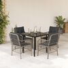 vidaXL 5 Piece Patio Dining Set with Cushions Light Grey Poly Rattan