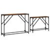 vidaXL Nesting Console Table Smoked oak Engineered wood, Metal Large