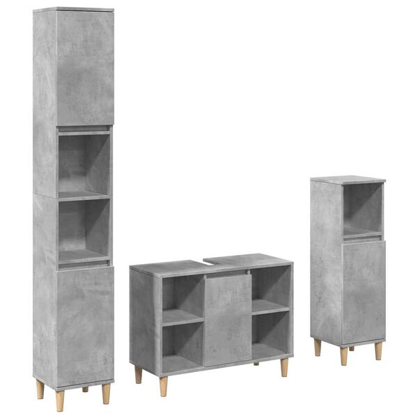 vidaXL Bathroom Furniture Set Concrete Grey