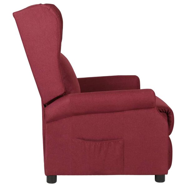 vidaXL Recliner Chair Wine Red 100% Polyester Fabric Standard