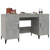 vidaXL Desk Concrete Gray Engineered Wood Large Desk Rectangular