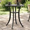 vidaXL Garden Table Black Cast Aluminum Small Durable Garden Table