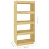 vidaXL Book Cabinet Natural Pine Solid pinewood Medium Book Cabinet