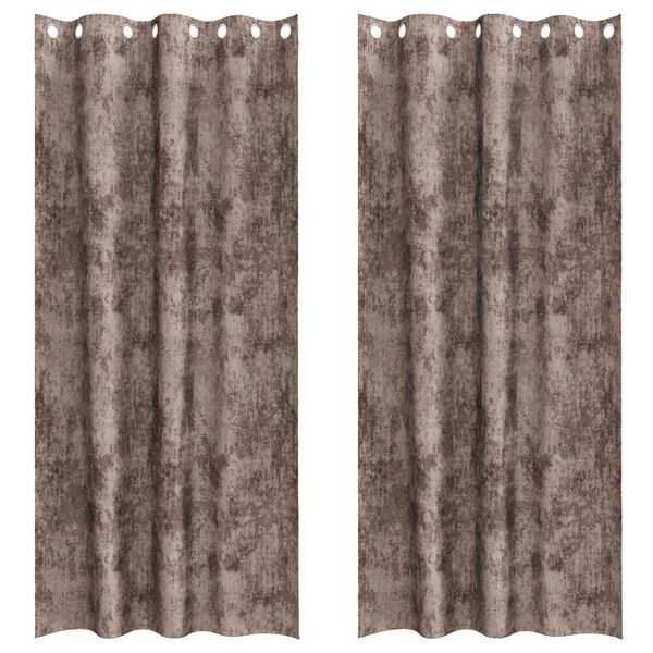 vidaXL Velvet Curtains 2 pcs Cappuccino 96.46 x 55.12 in Velvet