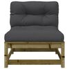 vidaXL Patio Sofa with Cushions 2-Seater Impregnated Wood Pine