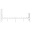 vidaXL Bed Frame White Steel Full Bed Frame Rectangular Traditional