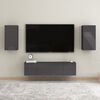 vidaXL TV Cabinet Set of 2 High gloss grey Engineered wood Wall mounting