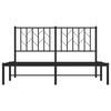 vidaXL Bed Frame Black Powder-Coated Steel Double Bed Frame