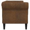 vidaXL Chesterfield Sofa Brown Fabric (100% polyester), plywood, solid wood