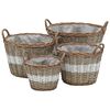 vidaXL Raised Bed Set of 4 Brown and White Wicker and Polyethylene
