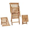 vidaXL Deck Chair Teak Teak Wood Standard Foldable Deck Chair