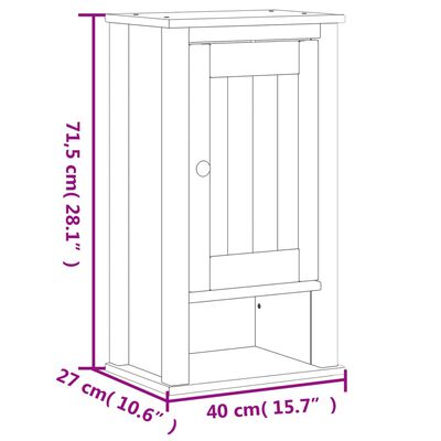 vidaXL Bathroom Wall Cabinet BERG White 15.7"x10.6"x28.1" Solid Wood Pine