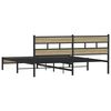 vidaXL Bed Frame Sonoma oak Steel, engineered wood King size Bed Frame