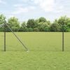 vidaXL Fence Post Grey 328.08 x 3.28 ft (1.42 in mesh) Steel and PVC