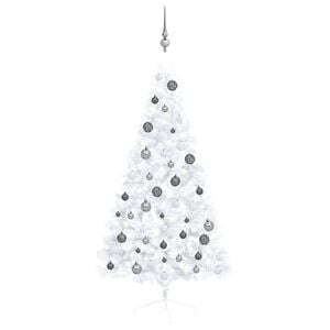 vidaXL Artificial Half Christmas Tree White PVC