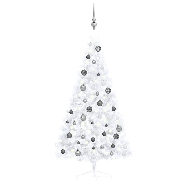 vidaXL Artificial Half Christmas Tree White PVC