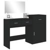 vidaXL Dressing Table Set Black Engineered wood, glass Medium