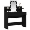 vidaXL Dressing Table with Drawer Black Oak 39.37 x 15.75 x 51.18 in