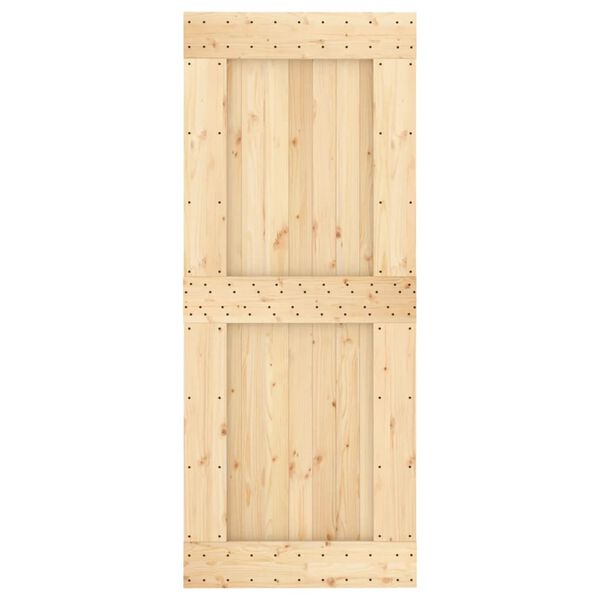 vidaXL Sliding Door with Hardware Set 33.5x82.7" Solid Wood Pine