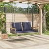 vidaXL Patio Swing Bench Gray, Navy Blue PE Rattan 2 Seater Seats Many