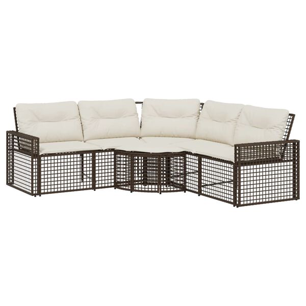vidaXL Patio Sofa Brown, Cream white