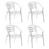 vidaXL Stackable Chair Set of 4 Silver Aluminum Standard Stackable
