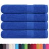 vidaXL Sauna Towel Set of 4 Blue 100% Cotton 31.5 x 78.7 in Blue Towel