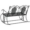 vidaXL Rocking Bench Black Steel Standard Rocking Bench Rectangular