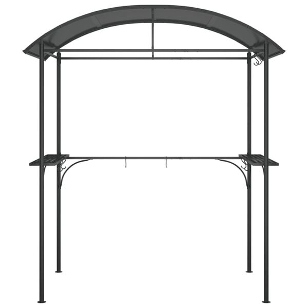 vidaXL Bbq Gazebo Anthracite Steel, PC board 86.6 x 45.3 x 90.6 in Hooks