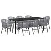 vidaXL Garden Dining Set 9 pcs Anthracite Powder-Coated Steel