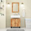 vidaXL Sink Cabinet Natural wood and black