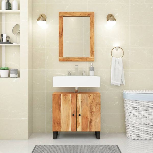 vidaXL Sink Cabinet Natural wood and black