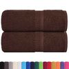 vidaXL Guest Towel Set of 2 Brown 100% Cotton 11.8 x 19.7 in