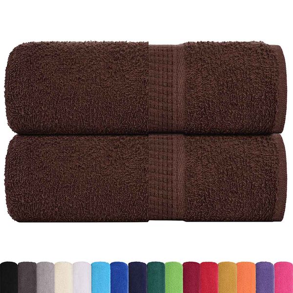 vidaXL Guest Towel Set of 2 Brown 100% Cotton 11.8 x 19.7 in